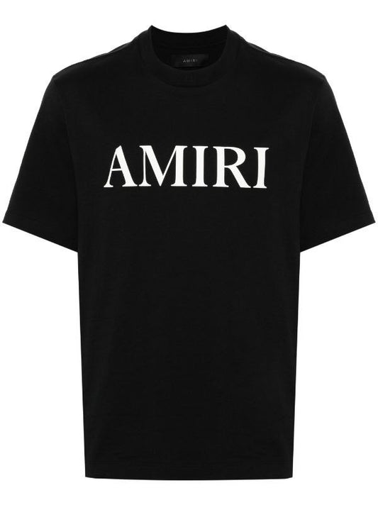 Logo Print Black Cotton T-shirt