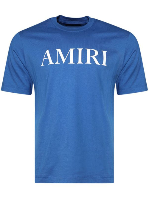 Logo Print Blue Cotton T-shirt