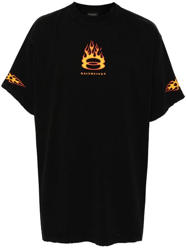 Burning Unity Men’s Black Oversized T-shirt - Exclusive Wear