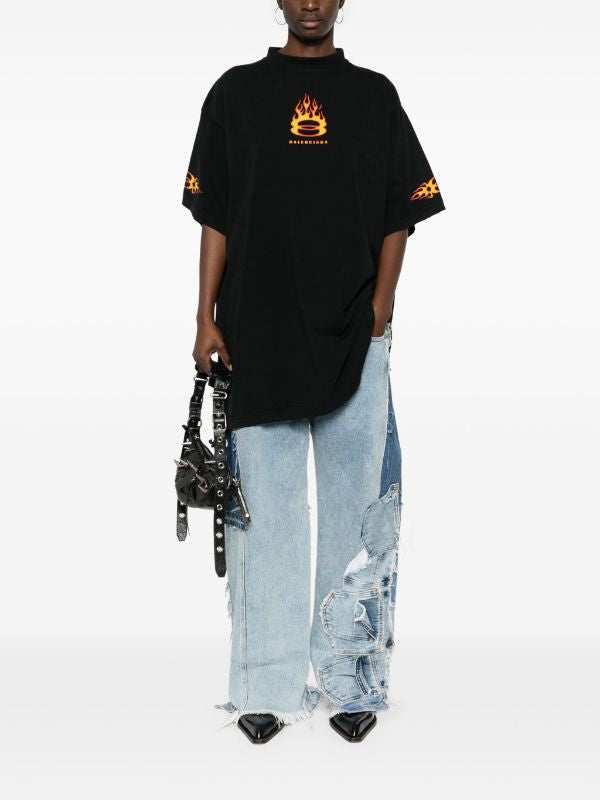Burning Unity Men’s Black Oversized T-shirt - Exclusive Wear