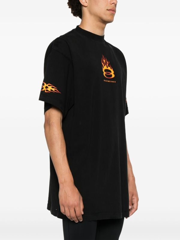 Burning Unity Men’s Black Oversized T-shirt - Exclusive Wear