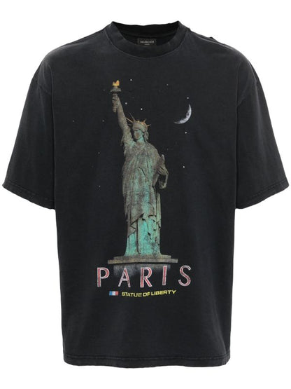 Paris Liberty Logo Black Oversized T-shirt