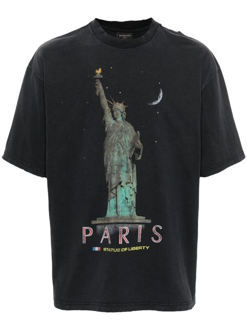 Paris Liberty Logo Black Oversized T-shirt