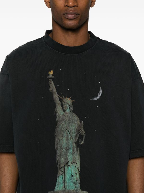 Paris Liberty Logo Black Oversized T-shirt