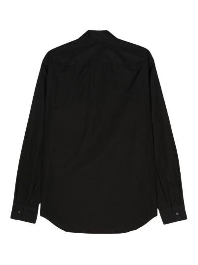 Enamel Triangle-logo Black Cotton Shirt - Exclusive Wear
