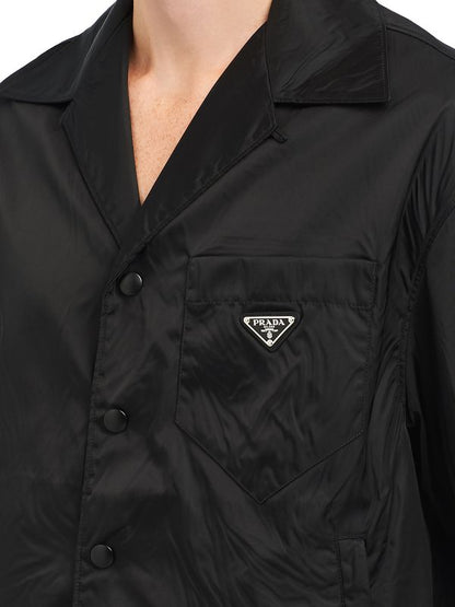 Re-nylon Triangle-logo Black Short Sleeve Shirt