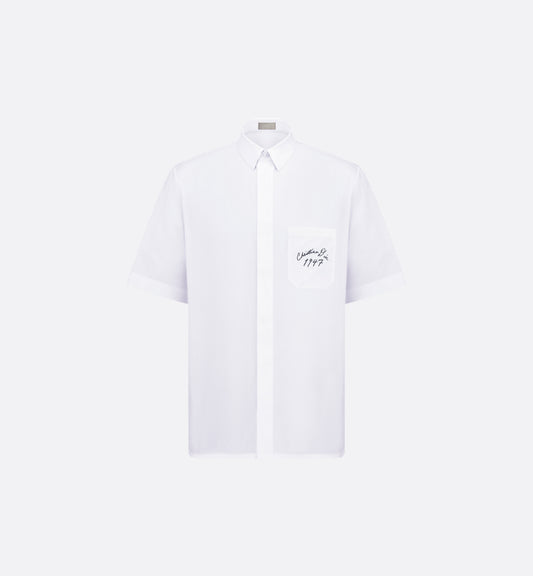 1947 Handwritten Logo Short Sleeved White Shirt