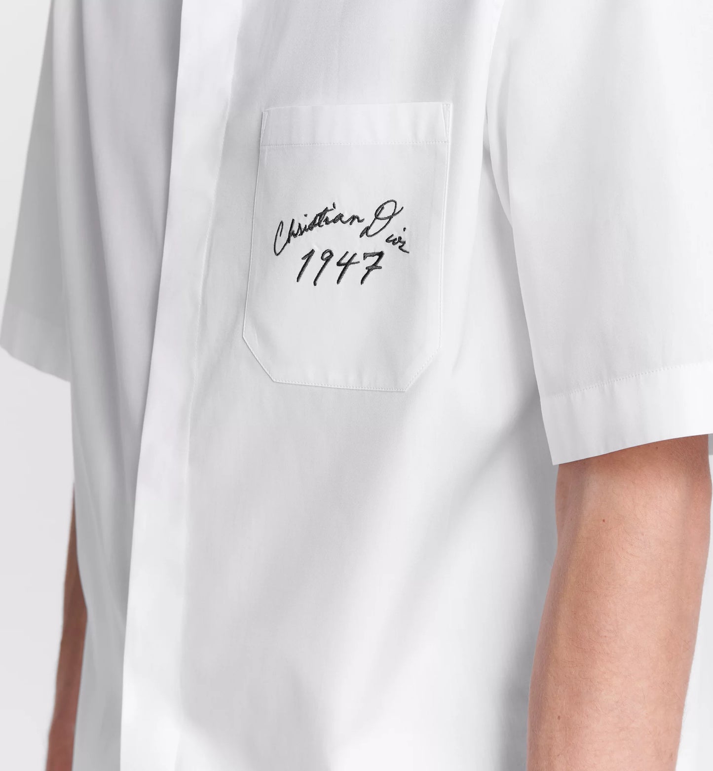 1947 Handwritten Logo Short Sleeved White Shirt