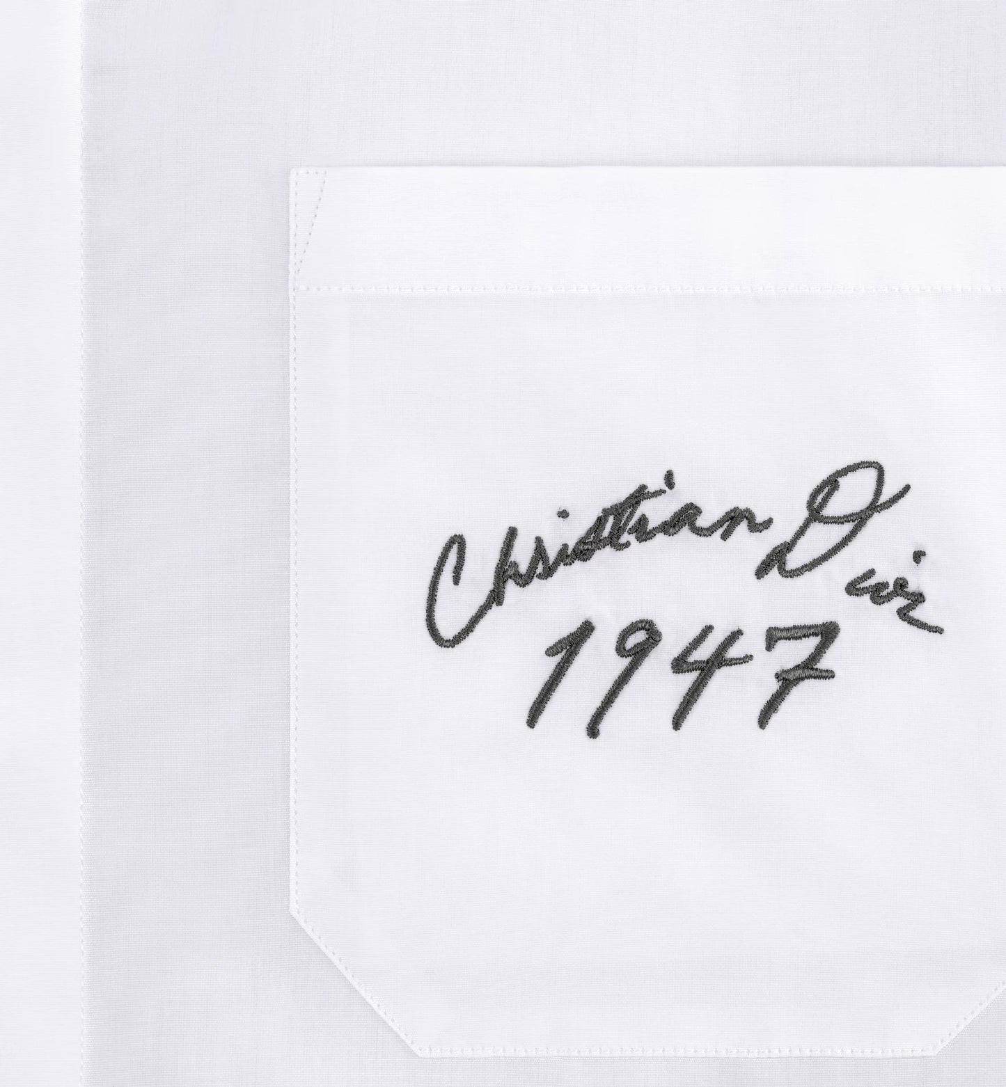 1947 Handwritten Logo Short Sleeved White Shirt