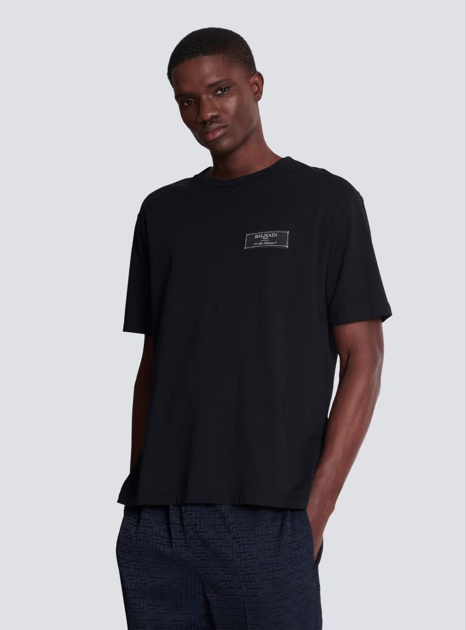 Loose Fit Black T-shirt with Signature Emrboidery - Exclusive Wear