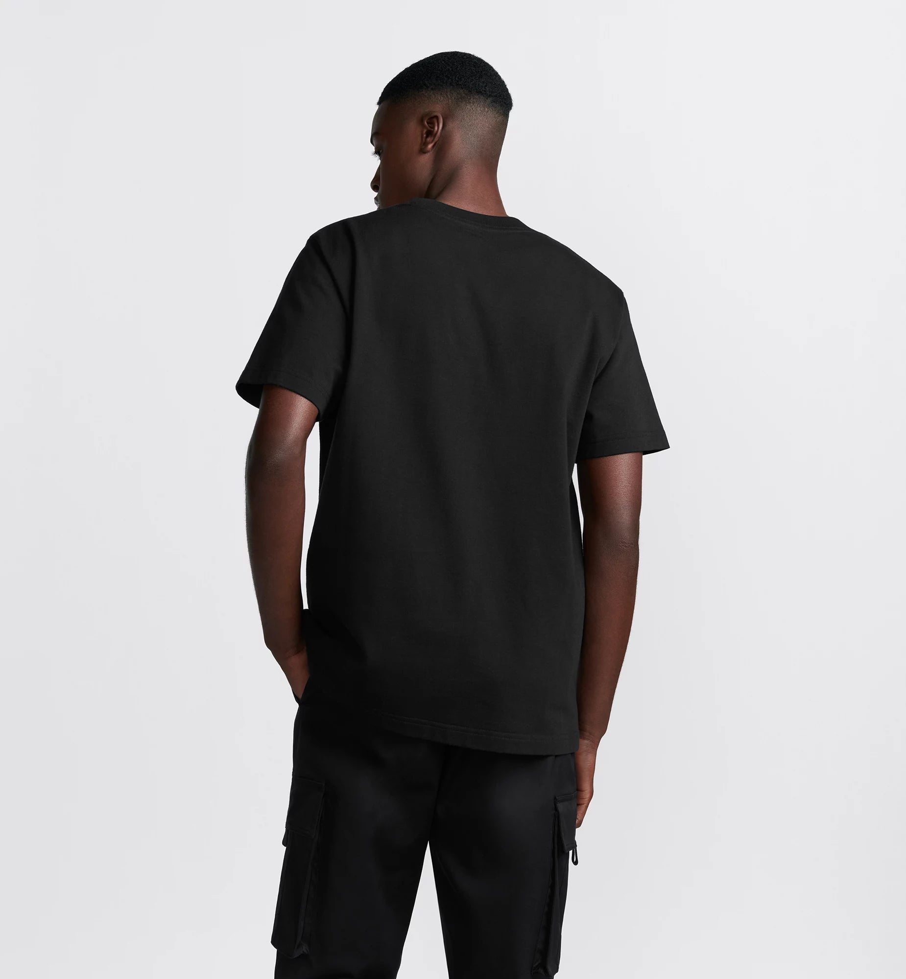Couture Relaxed Fit Black T-shirt with Embroidery - Exclusive Wear