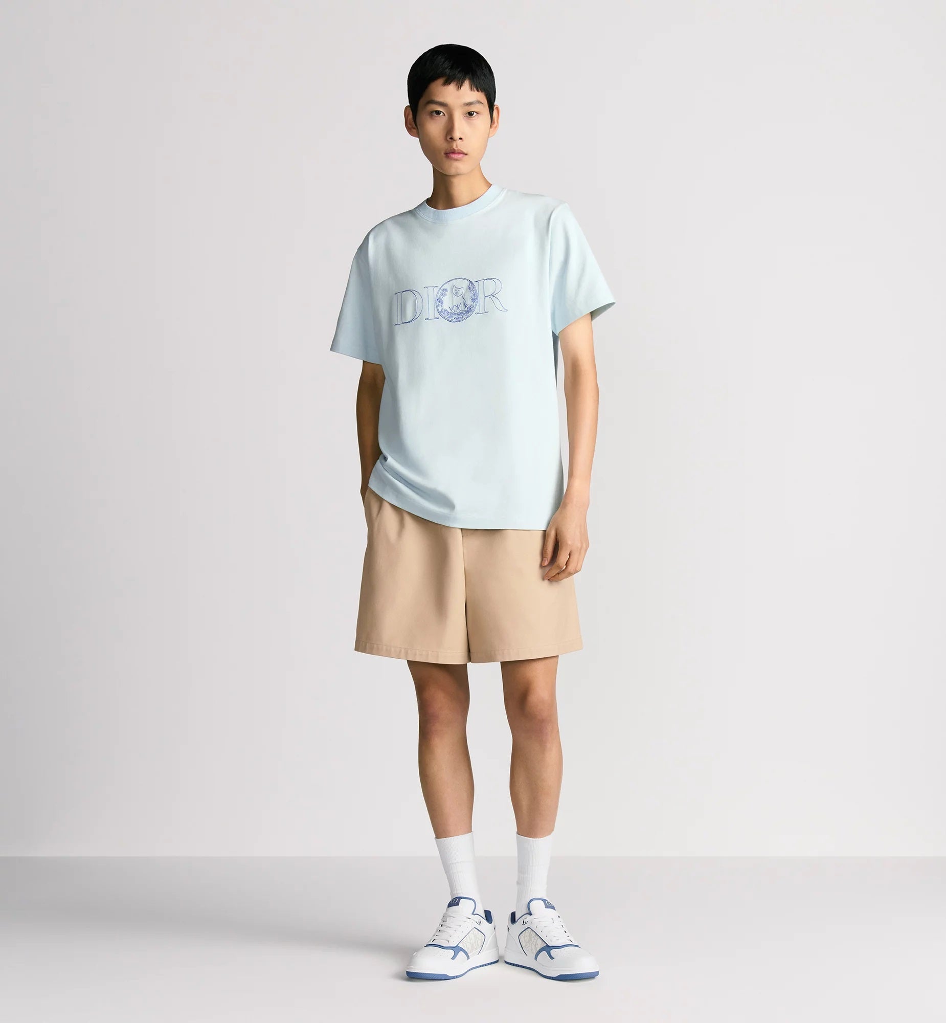 Hylton Nel Embroidered Blue T-shirt - Exclusive Wear