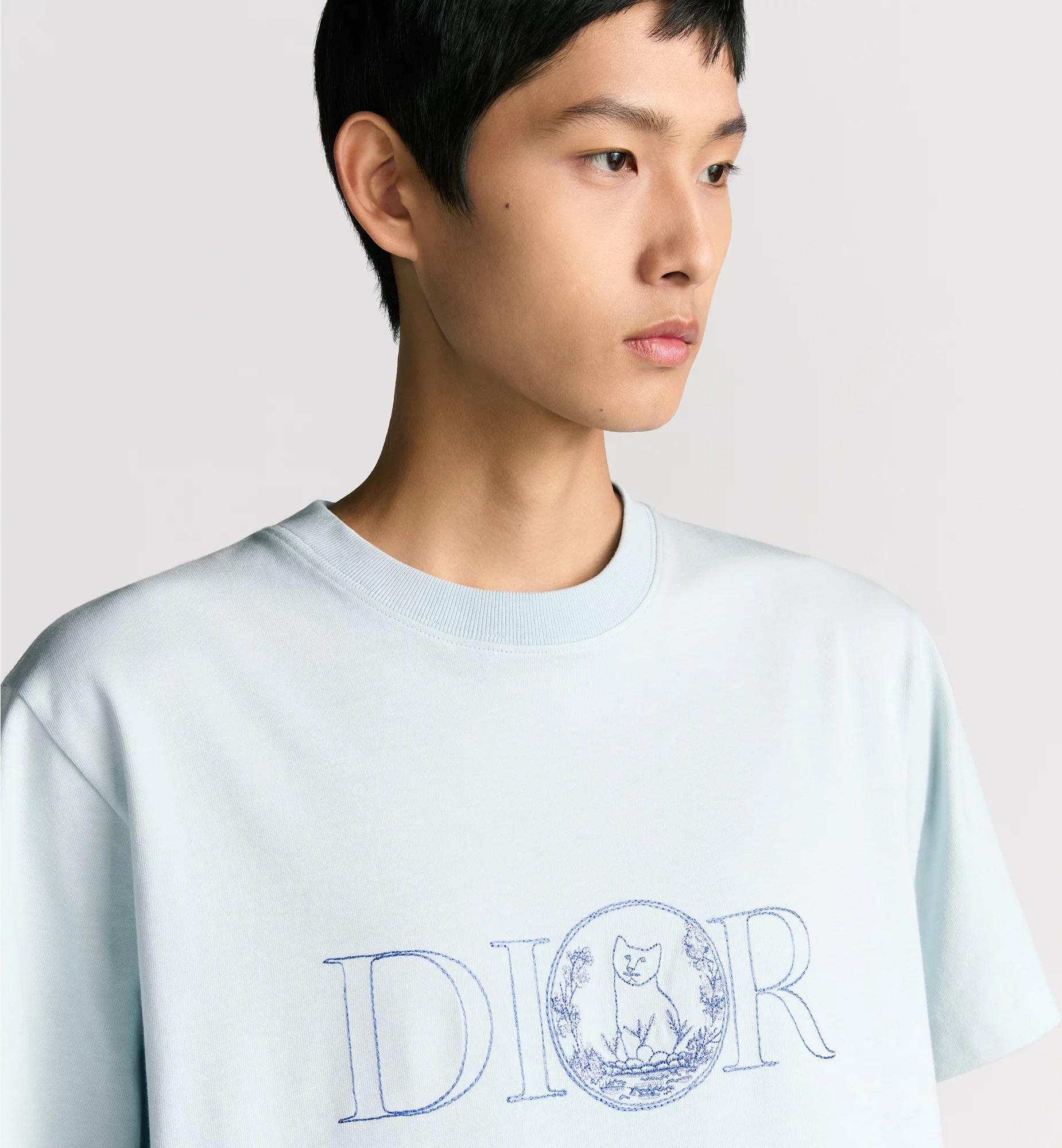 Hylton Nel Embroidered Blue T-shirt - Exclusive Wear