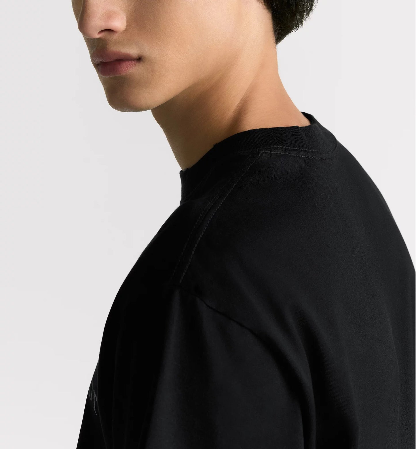 Couture Distressed-Effect Relaxed Fit Black T-shirt