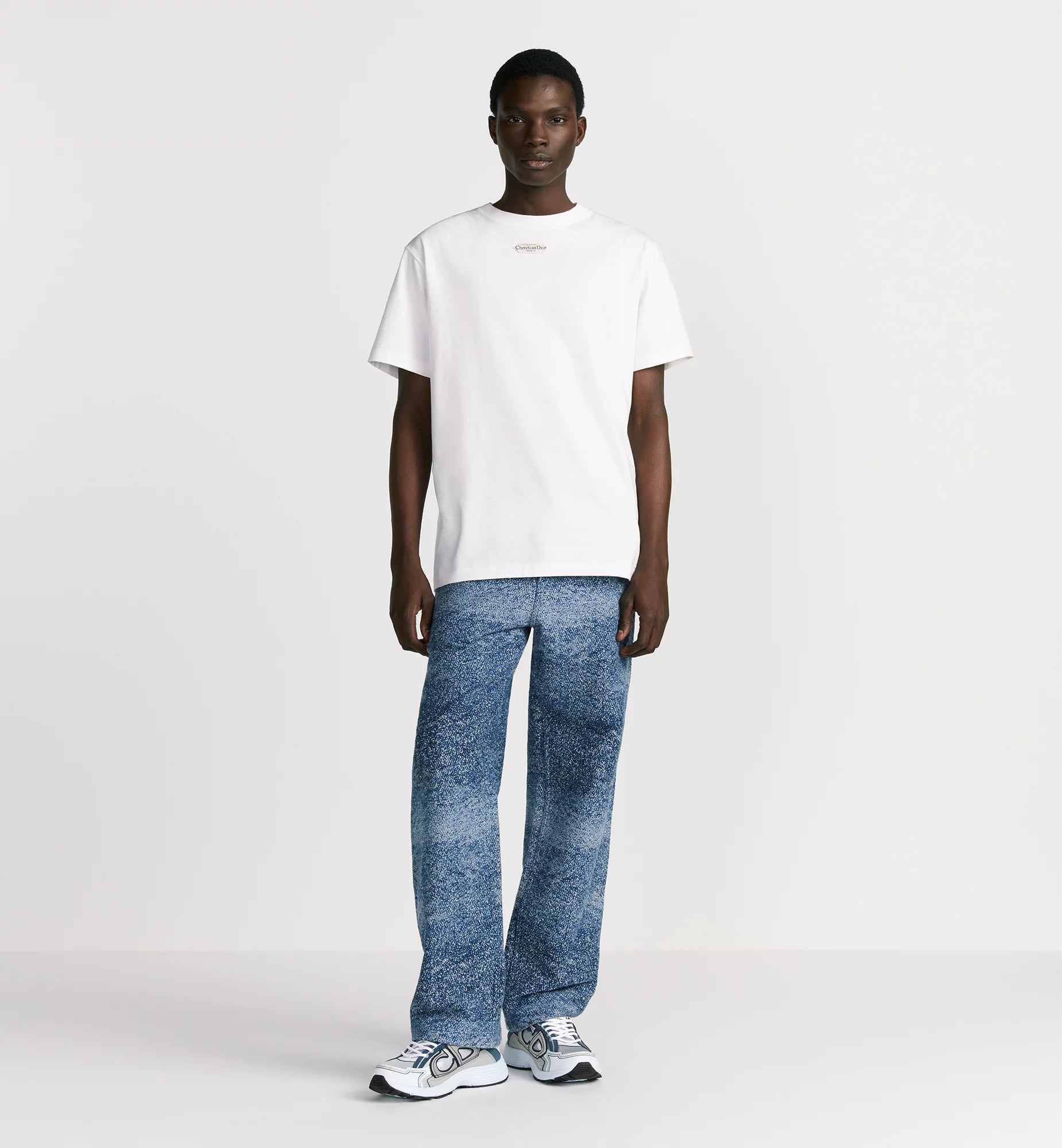 Relaxed Fit White Cotton T-shirt with Tag