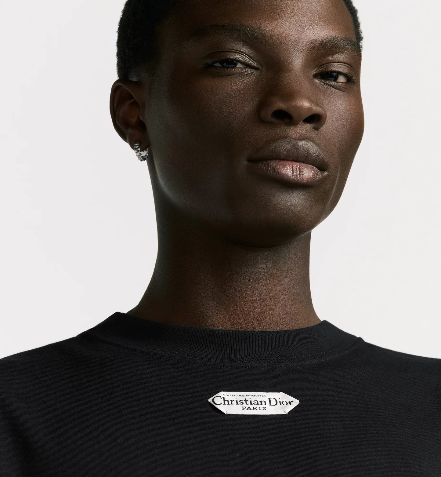 Relaxed Fit Black Cotton T-shirt with Tag