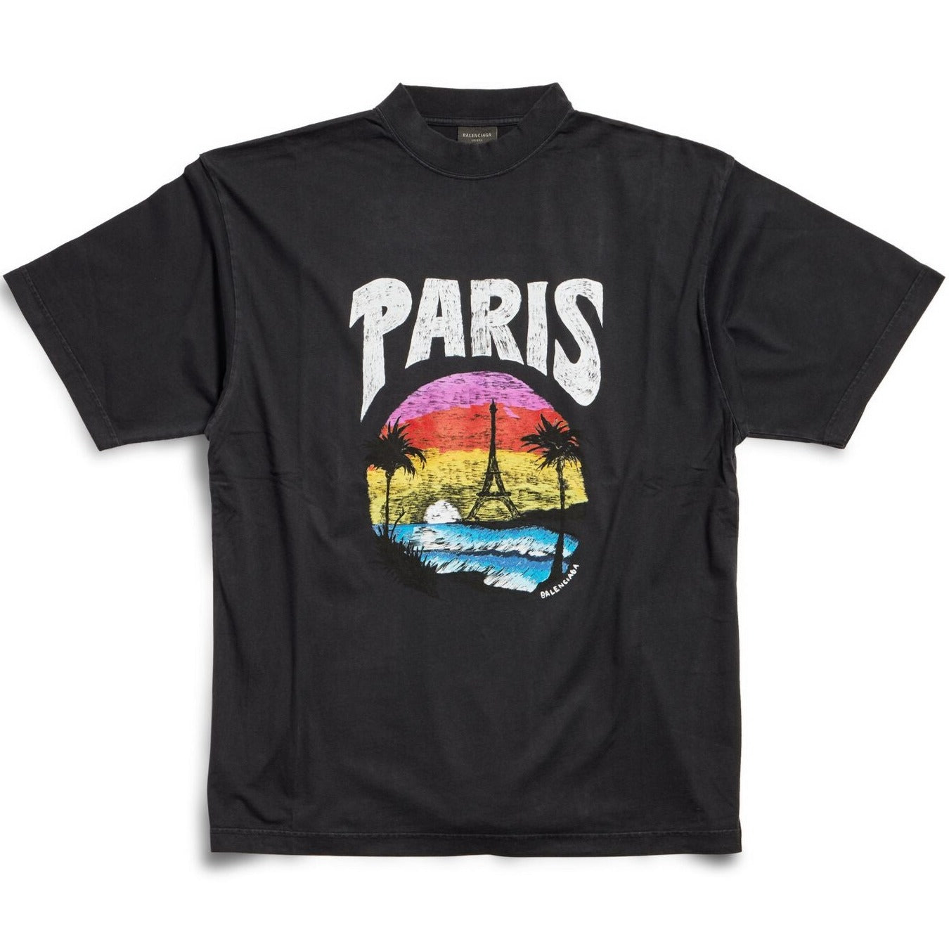 Paris Tropical Logo Black T-shirt