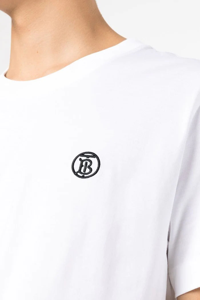 Monogram Motif White Cotton T-shirt