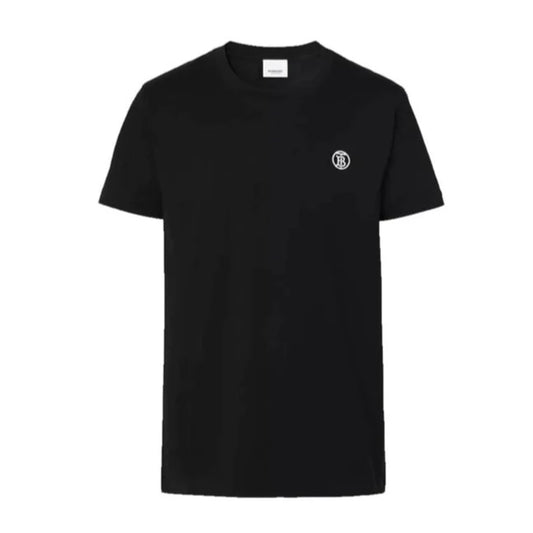 Monogram Motif Black Cotton T-shirt