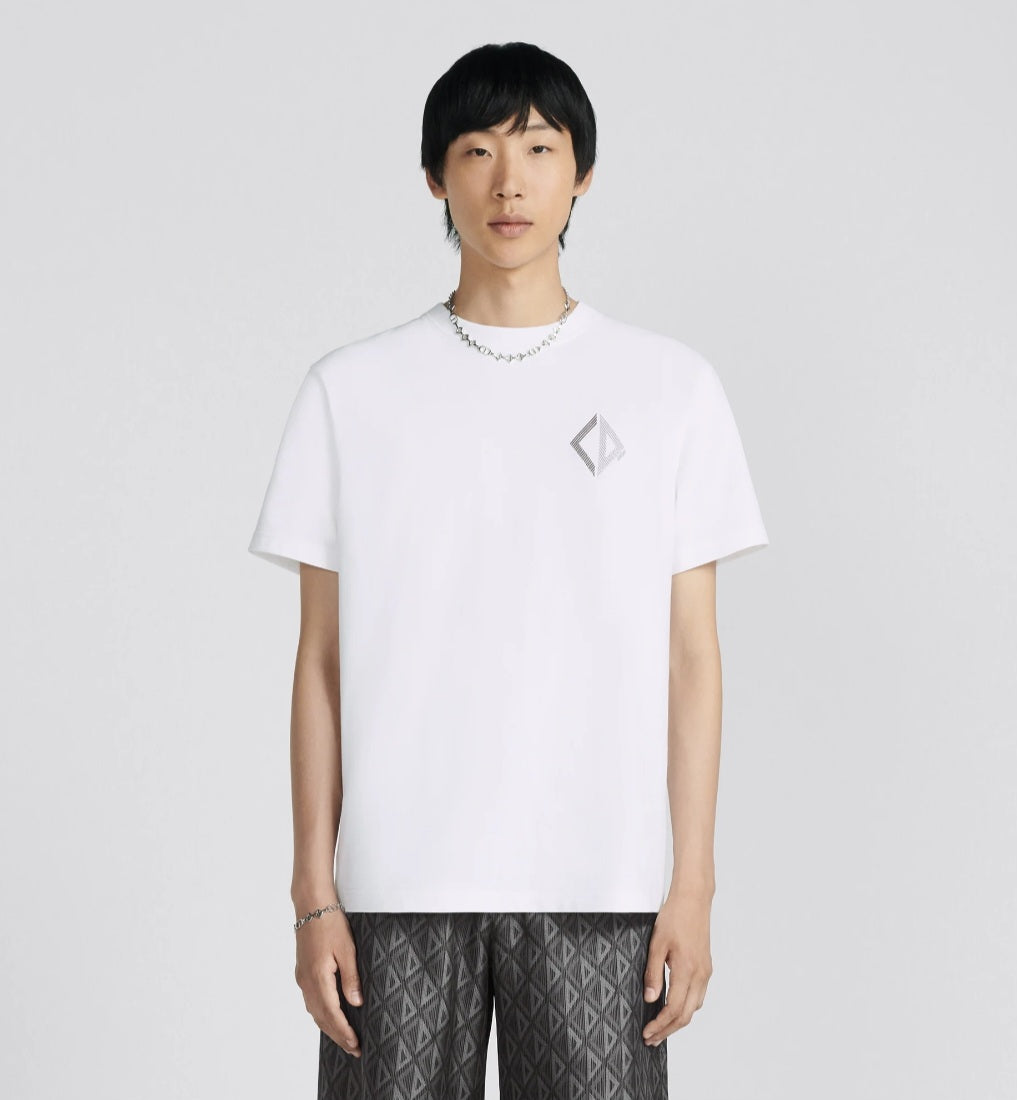 CD Diamond Relaxed Fit White T-shirt - Exclusive Wear