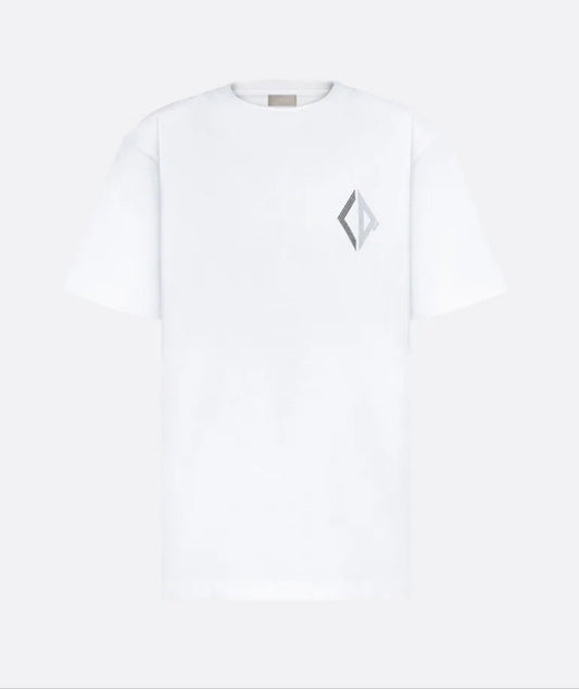 CD Diamond Relaxed Fit White T-shirt - Exclusive Wear