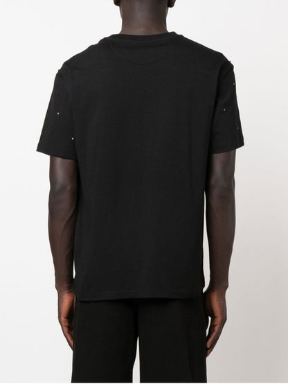 Rockstud Black Cotton T-shirt - Exclusive Wear