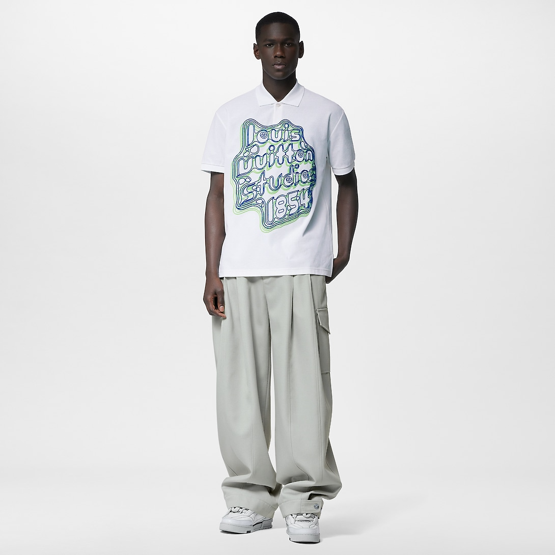 Embroidered Cotton Pique White Polo Shirt - Exclusive Wear