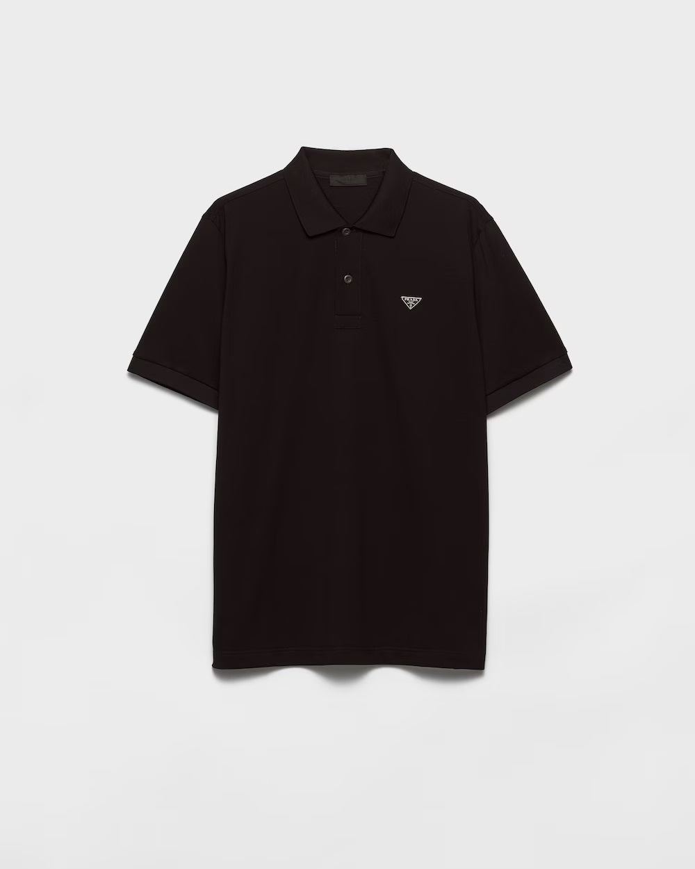 Black Cotton Pique Poloshirt