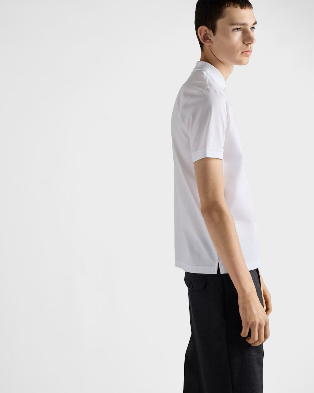 White Cotton Pique Poloshirt