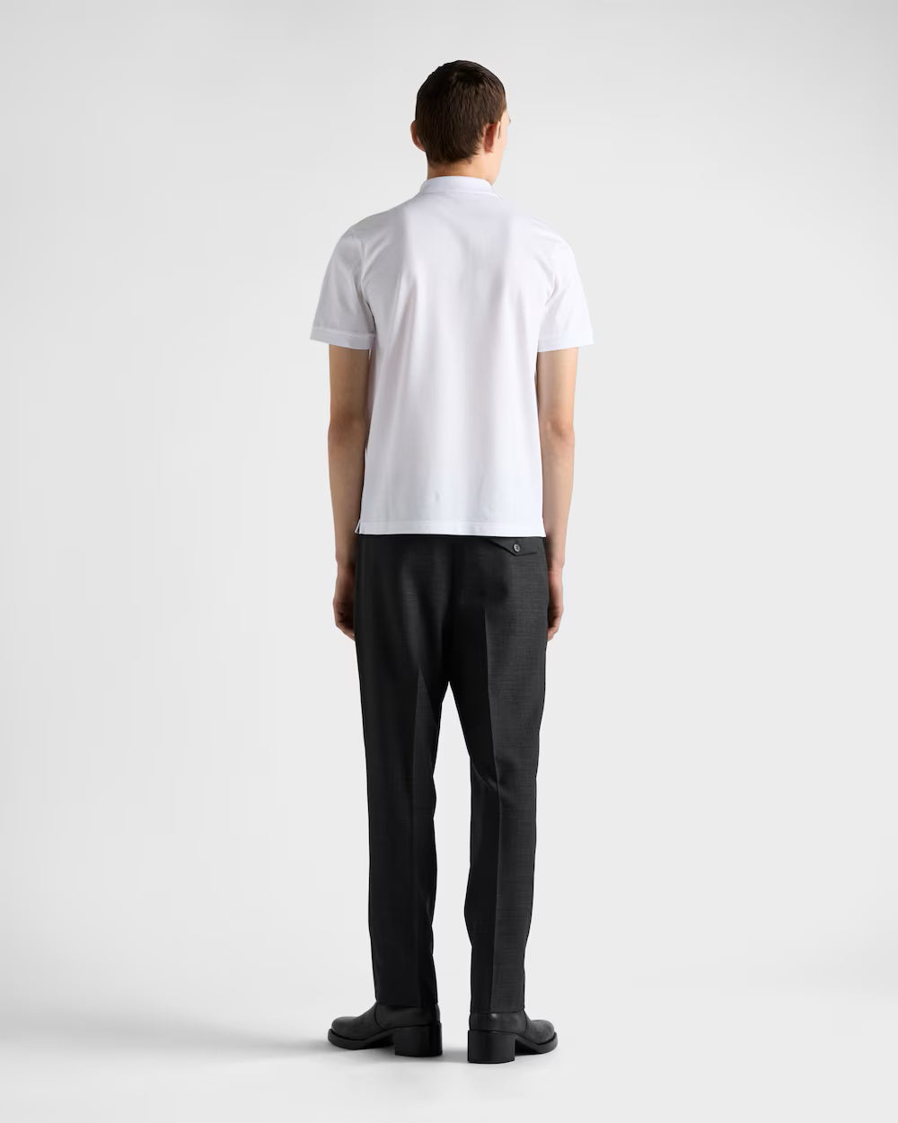 White Cotton Pique Poloshirt