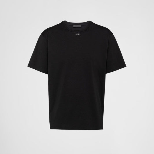 Black Stretch Cotton T-shirt