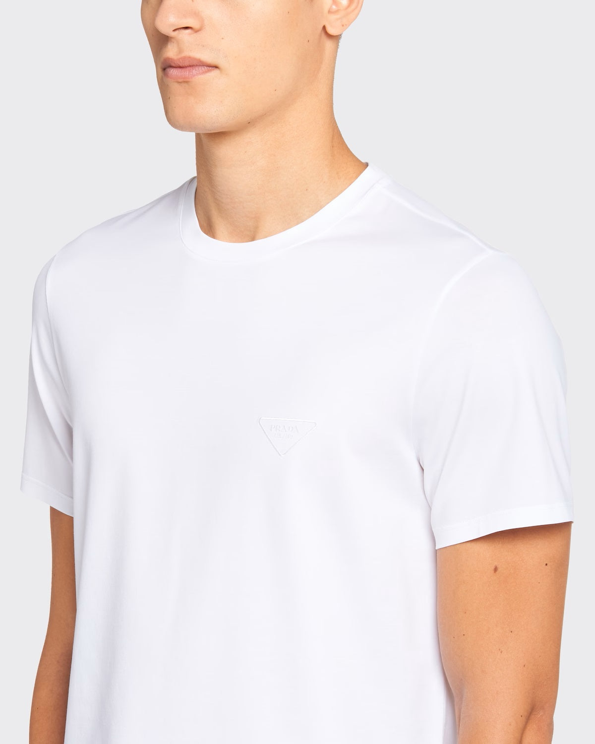 Triangle Logo White Cotton T-shirt - Exclusive Wear
