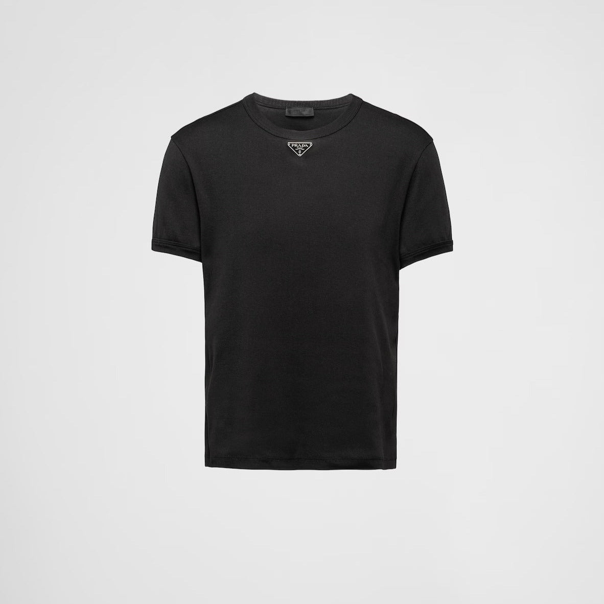 Logo Plaque Black Cotton T-shirt - Exclusive Wear