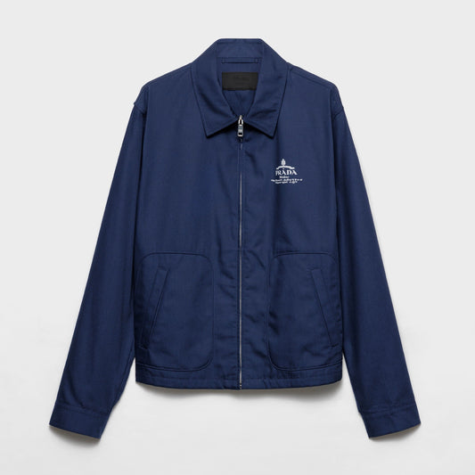 Blue Cotton Blend Jacket