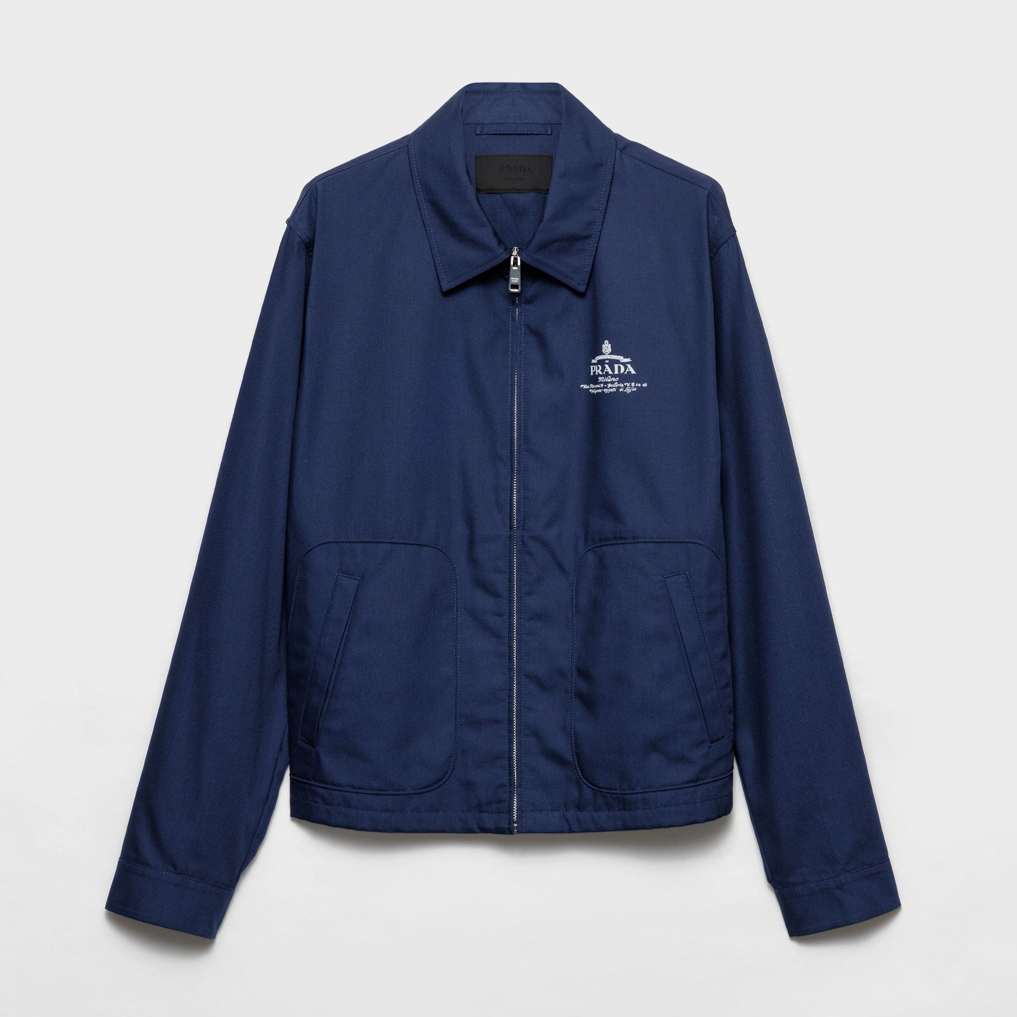 Blue Cotton Blend Jacket