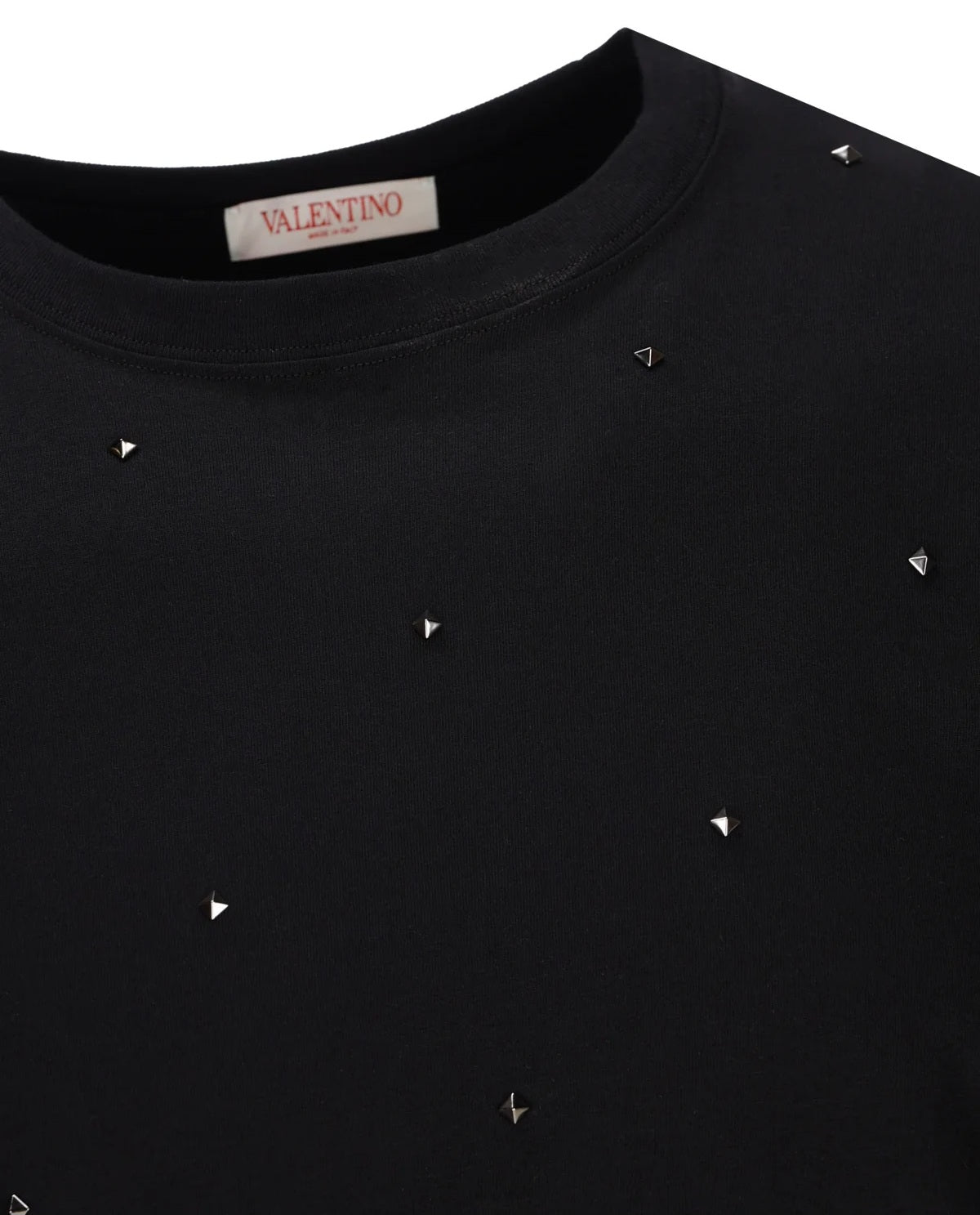 Rockstud Black Cotton T-shirt - Exclusive Wear