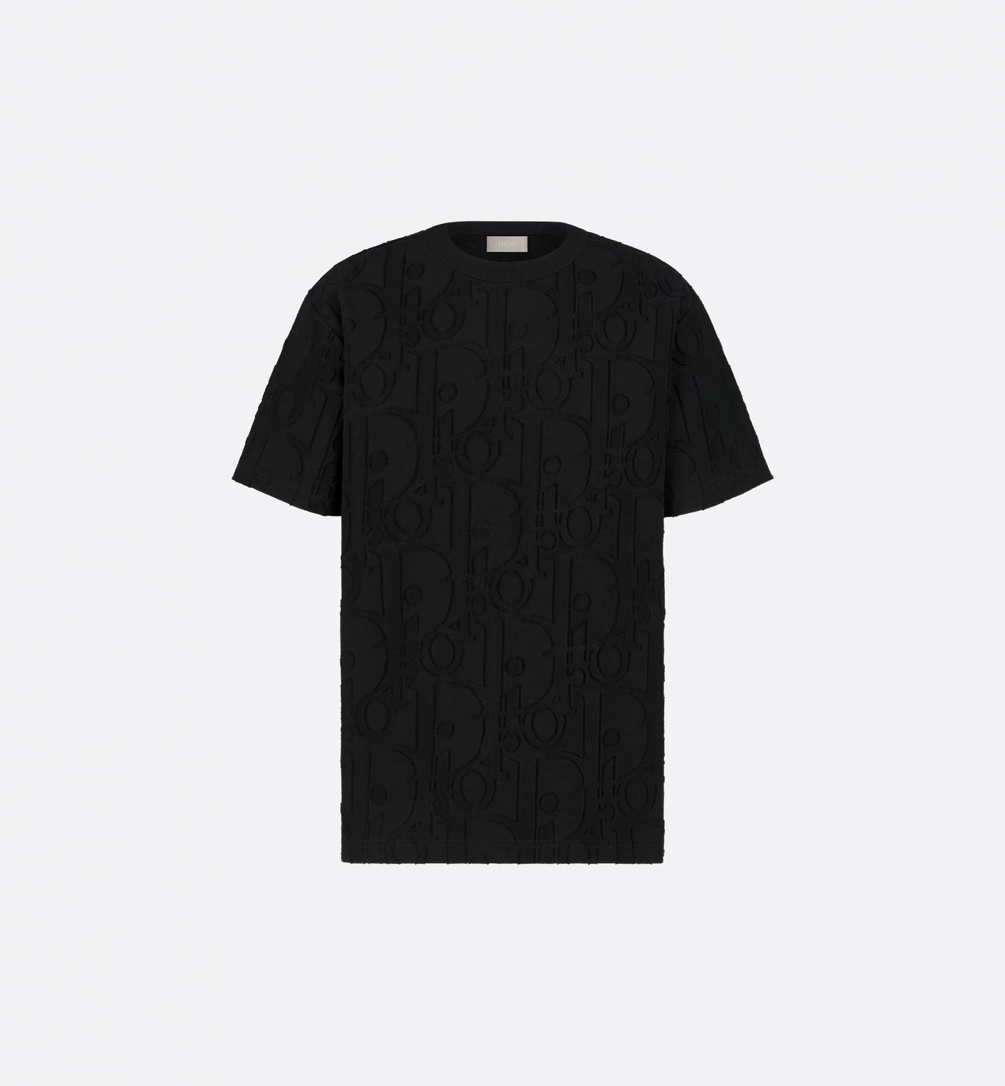 Black Relaxed Fit Oblique Motif Cotton T-shirt