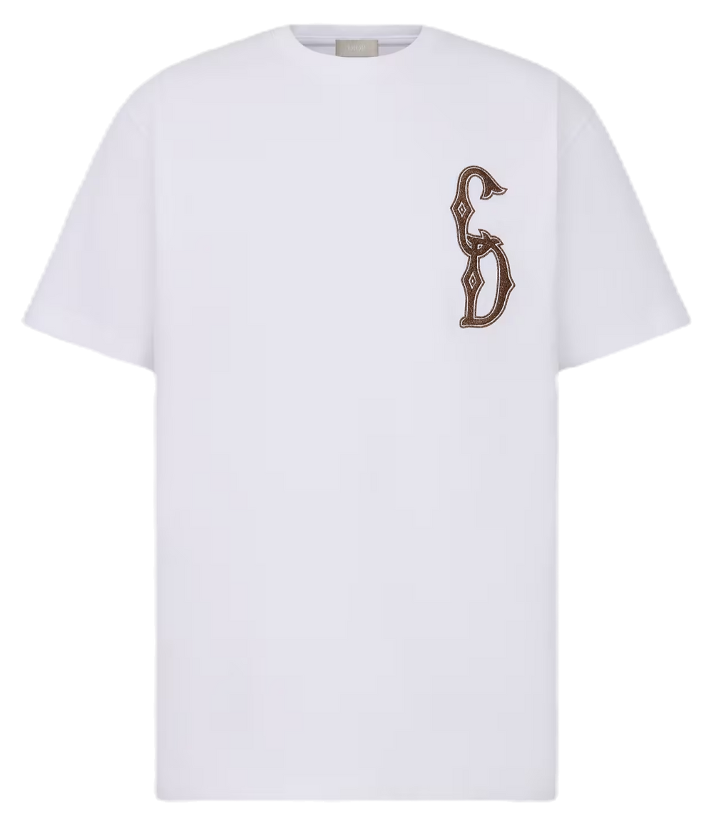 CD INTERLACED RELAXED FIT WHITE T-SHIRT - Exclusive Wear