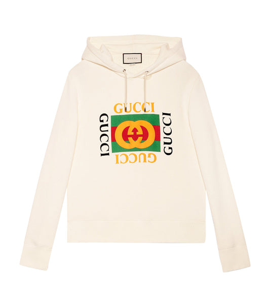 Vintage Logo White Hoodie