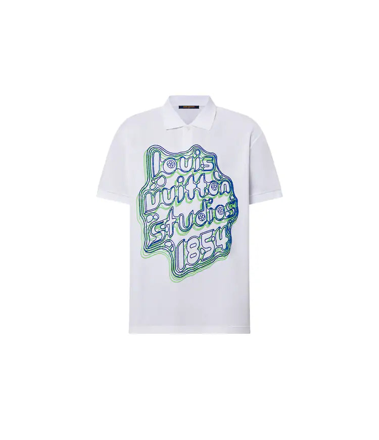 Embroidered Cotton Pique White Polo Shirt - Exclusive Wear