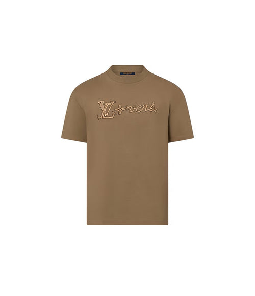 LV Ropes Embroidered Signatures Beige T-shirt