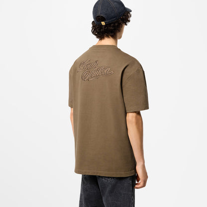 LV Ropes Embroidered Signatures Beige T-shirt
