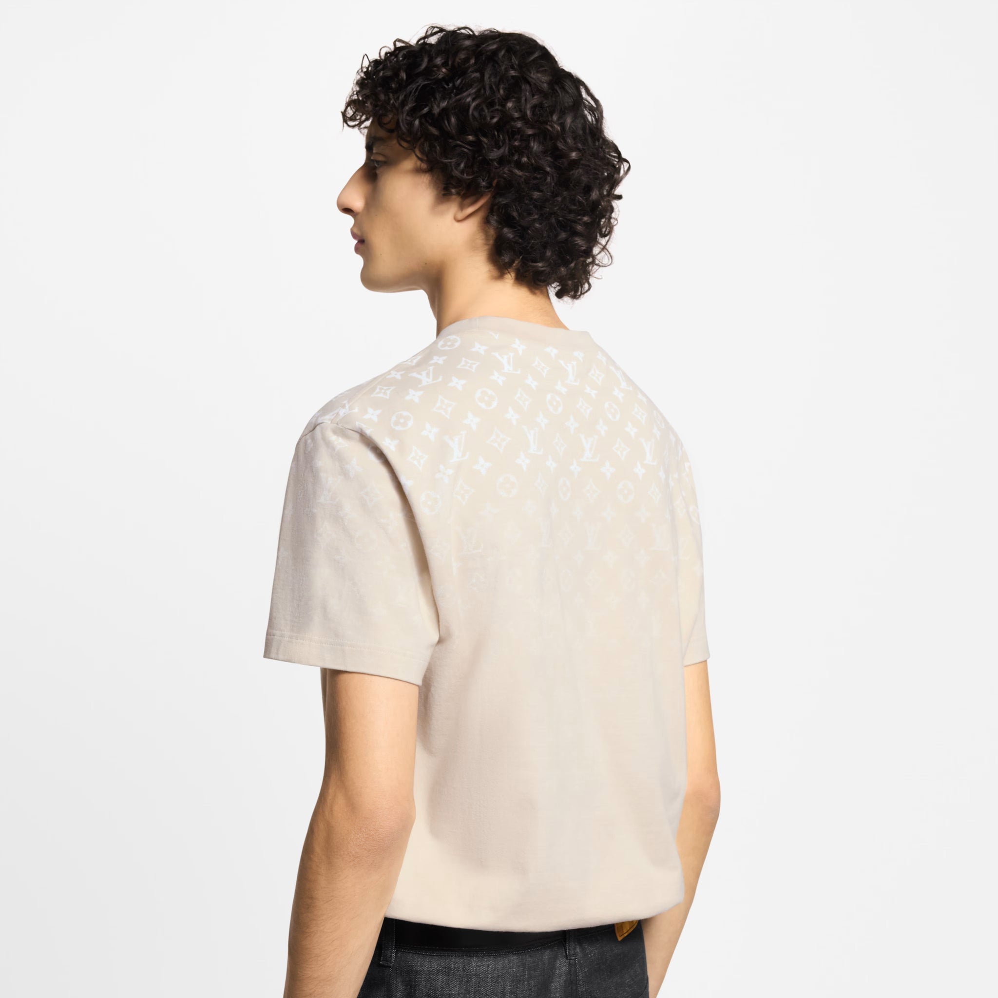 LV Icons Gradient Light Beige Cotton T-shirt - Exclusive Wear