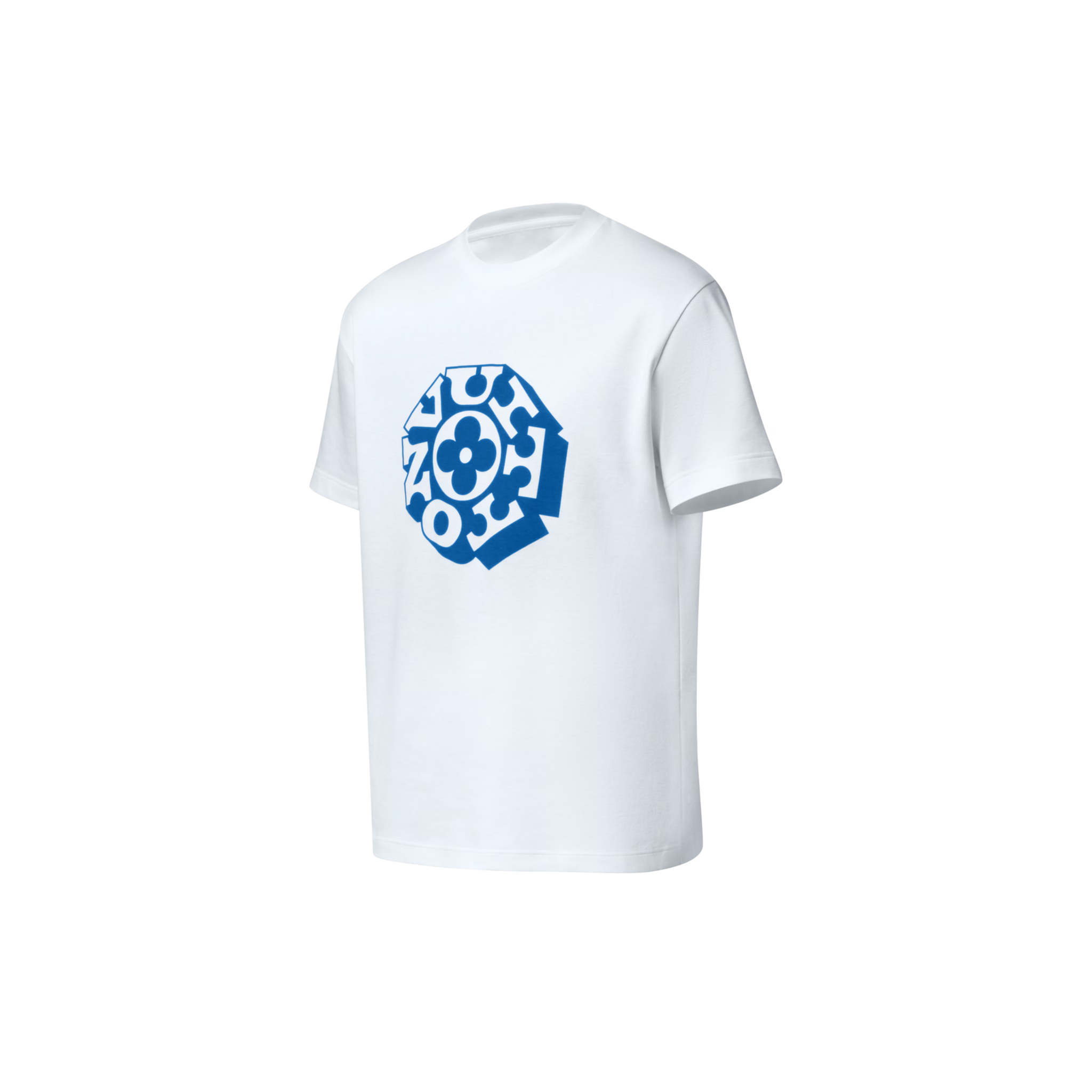 White Cotton T-shirt with Flower Print - Exclusive Wear