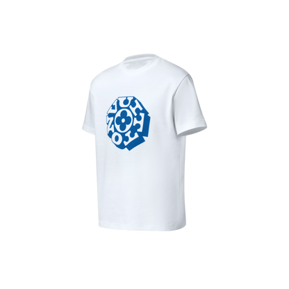 White Cotton T-shirt with Flower Print