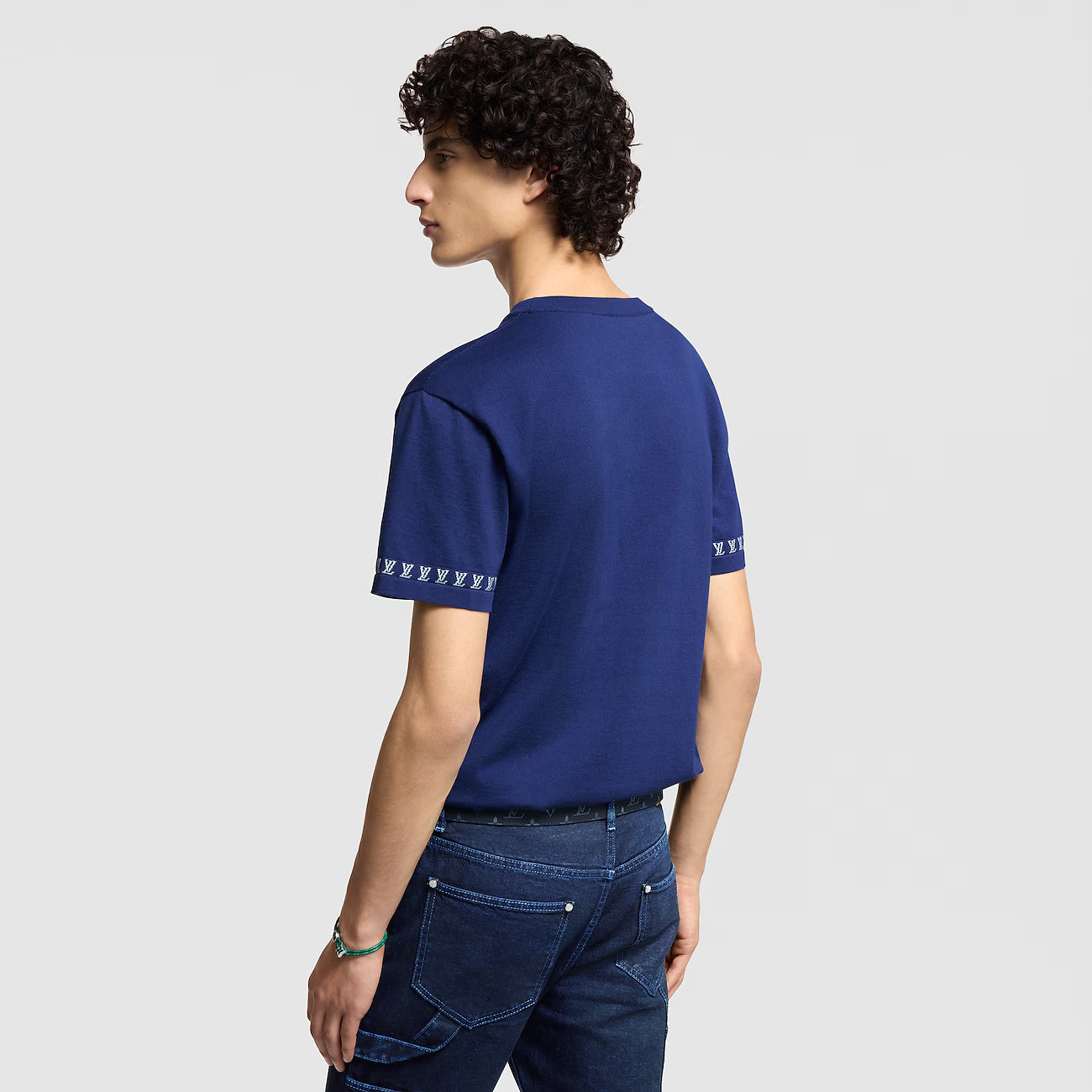 Signature Short-Sleeved Knitwear Indigo Blue T-shirt - Exclusive Wear