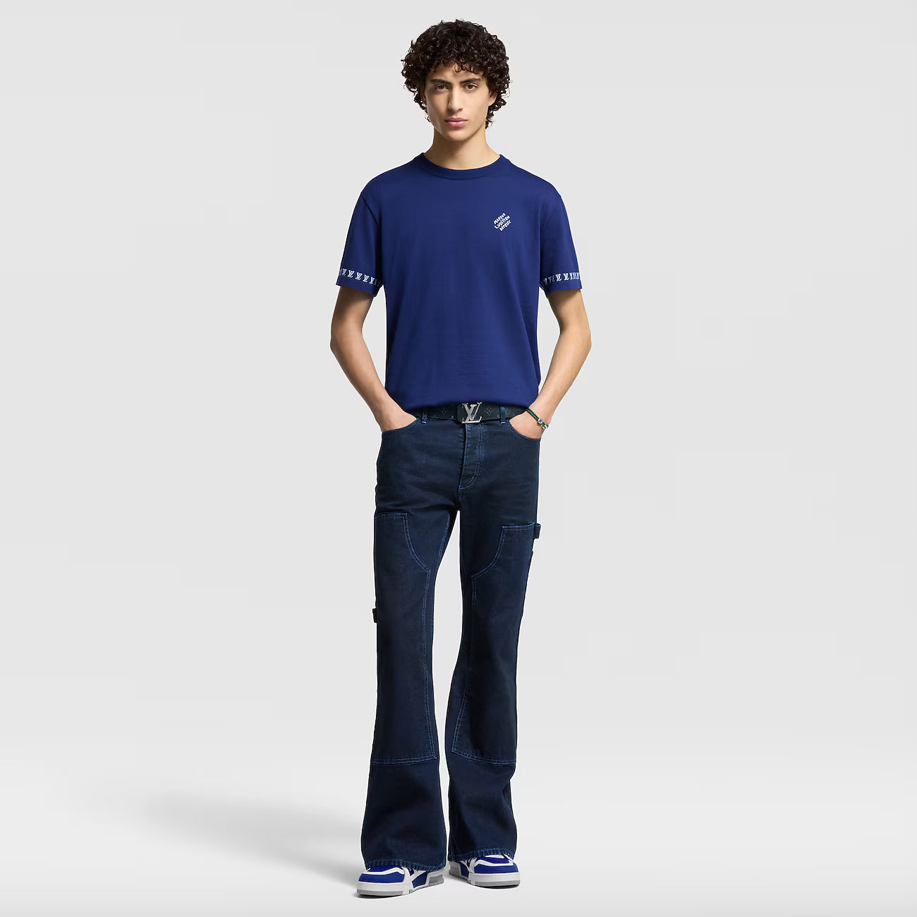 Signature Short-Sleeved Knitwear Indigo Blue T-shirt - Exclusive Wear