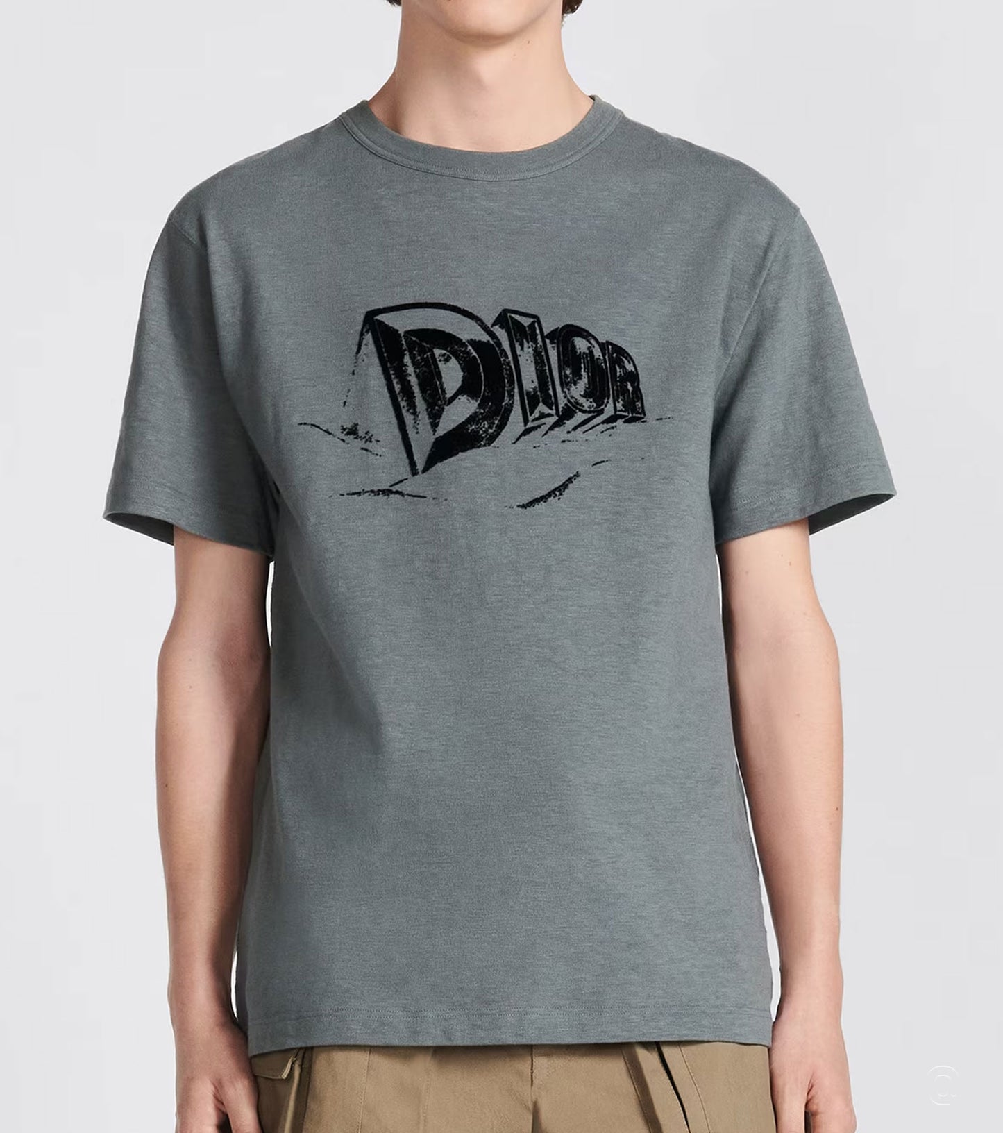 SLUB COTTON JERSEY GREY T-SHIRT