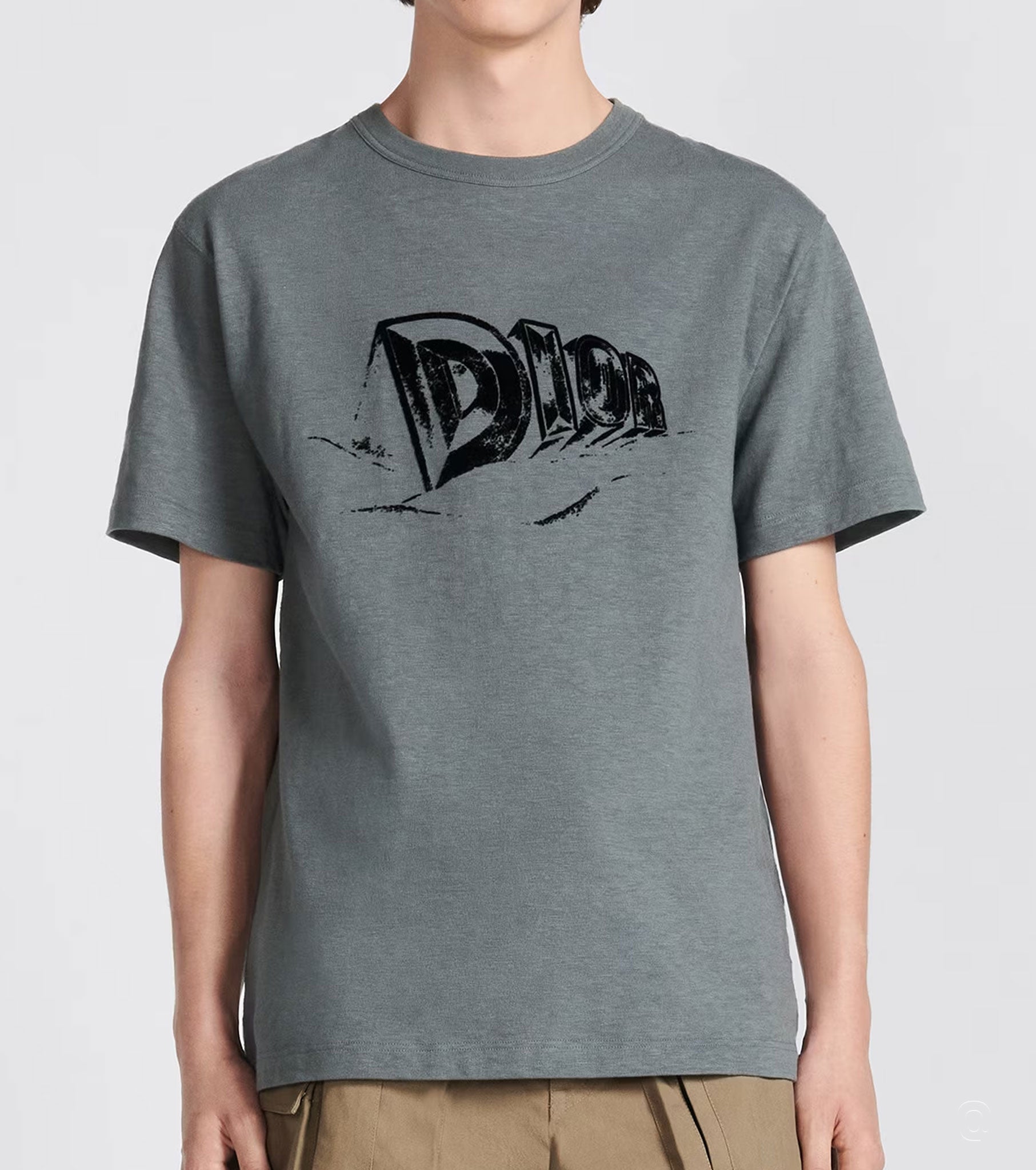 SLUB COTTON JERSEY GREY T-SHIRT - Exclusive Wear