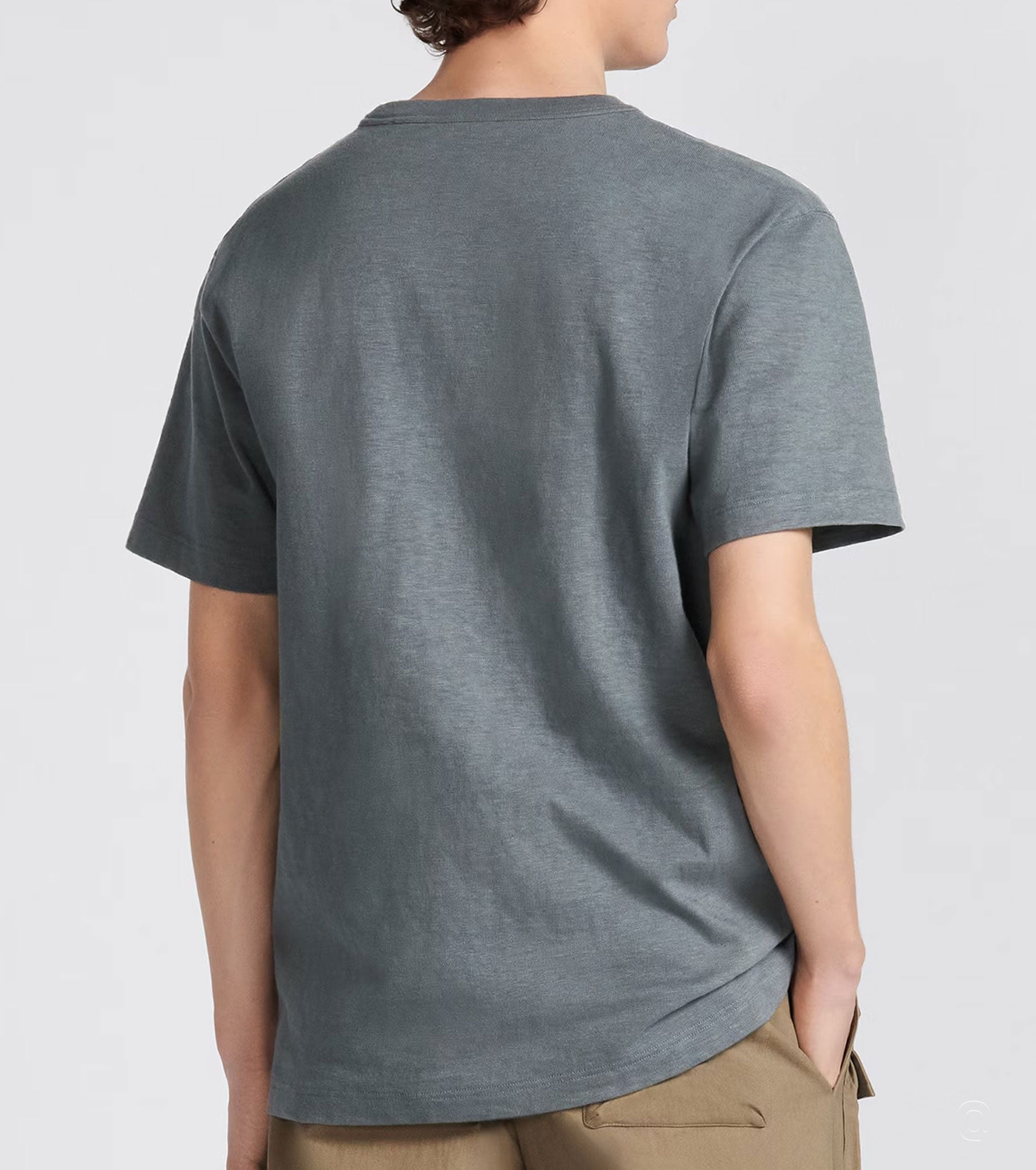 SLUB COTTON JERSEY GREY T-SHIRT - Exclusive Wear